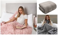 Velour / Cuddle Fur WEIGHTED BLANKET Cosy Soft Warm Sensory Anxiety AUTISM Throw