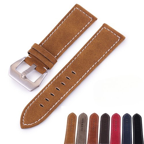 Brushed leather watch strap - leather,