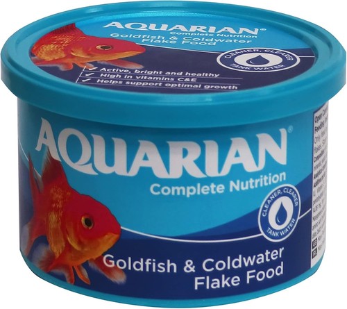 Aquarian goldfish food flakes - food,