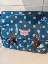Cath Kidston Teal Bag Satchel Oil Cloth Saddle bag Crossbody school work college