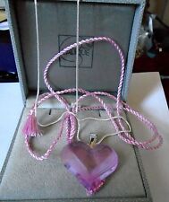 LALIQUE BEAUTIFUL PINK SATIN CRYSTAL HEART-OUTSTANDING