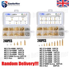 240PCS M2.5 Male to Female Standoff Mount Fixing PCB Threaded Hex Spacers Set