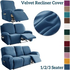 Plush Velvet Recliner Sofa