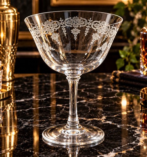 Vintage etched floral - etched,