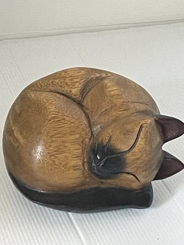 Cat ornament hand carved - ornament,