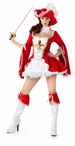 Ladies deluxe red musketeer - deluxe,
