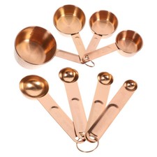 1 Set Copper Measuring Cups of Measuring Spoons and Cups Stainless Steel