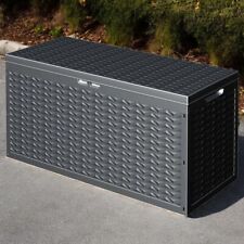 320L Large Cargo Garden Storage Box Outdoor Patio Container Chest Lid & Wheels