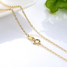 14ct Gold Plated on Sterling Silver 40 - 60 cm 1mm Fine Trace Chain Necklace