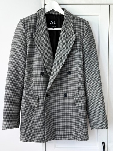 Zara black cream check - xs,