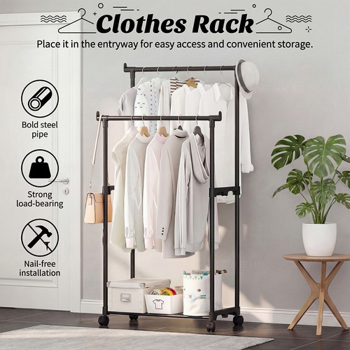 Clothes rail garment rack with - rail,