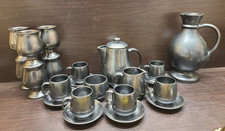 Prinknash Pottery 6x Coffee Set Cups Goblets Jug Pitcher