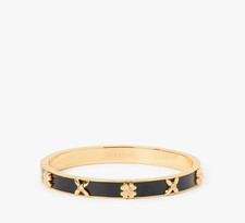 Kate Spade Heritage Bloom Hinged Bangle Black and Gold
