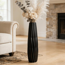 Large Black Matte Ceramic Vase