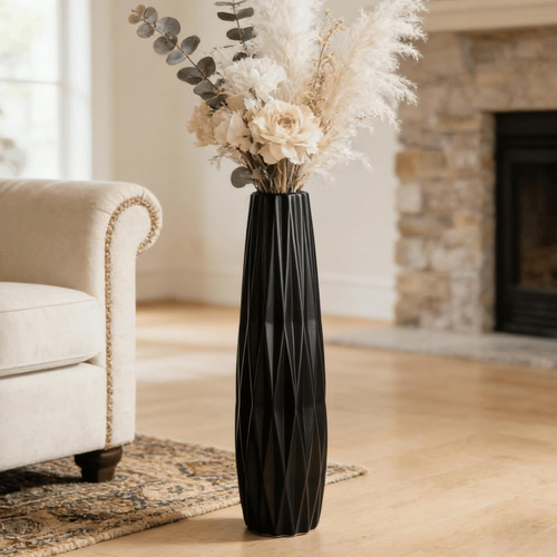 Large black matte - matte, vase