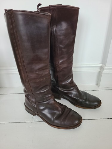 Boden brown leather boots size - boden,