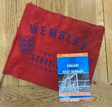 England v West Germany Schoolboys Football Flag - Signed by Butch Wilkins 1972