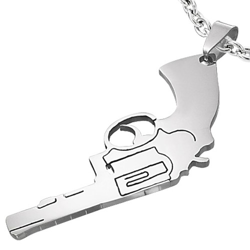Mens stainless steel gun - stainless,