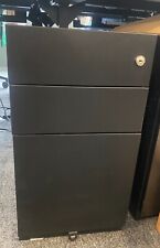  Filing Cabinet Pedestal Under Desk Storage Unit Black 3 Drawer Castors