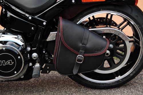 Leather swingarm bag - swingarm, hd