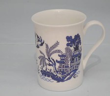 Blue willow bone china mug