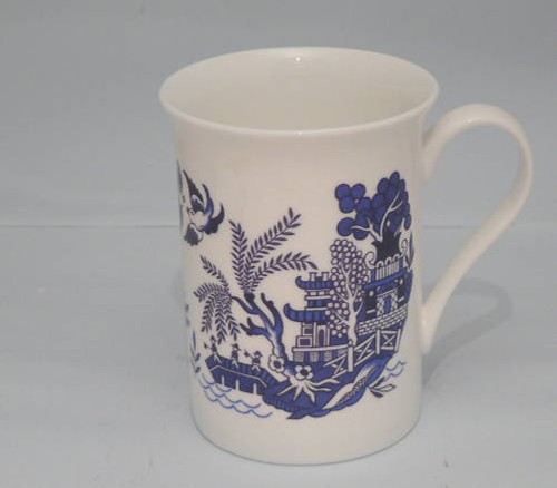 Blue willow bone china mug