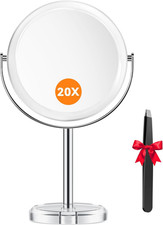Vanity Makeup Mirror 20X Magnification, Dual-Sided, Tweezers, Included Auxmir