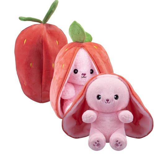 Bunny strawberry soft toy - bunny,