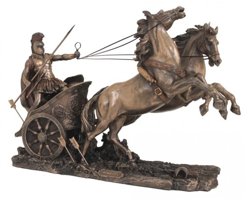 Achilles chariot bronze - chariot, resin