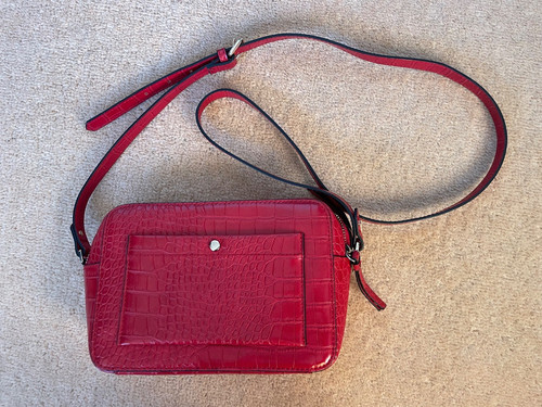 Hardly used red faux crocodile