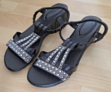 Women's Black Strappy Diamante Sandals Size 42 (7)