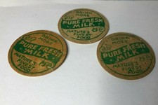 3 Vintage Card milk bottle tops advertising Pure Fresh milk Natures finest food 
