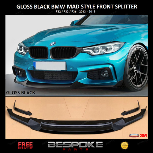 Gloss black front splitter - black,