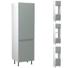 J-Pull Matt Sage Green Tall Kitchen Units – Handleless Doors & Soft Close Hinges