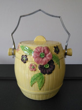 Vintage Parrot & Company Coronet Ware Ceramic Biscuit Barrel, 1930s