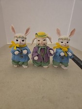 Set Of 3 Easter Bunny Resin