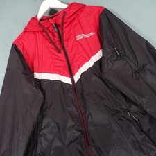 Porsche Jacket Mens Medium Black Red Windbreaker Outdoor Race Motor Cars