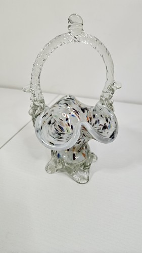 Murano glass basket trinket - murano,