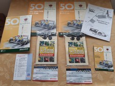 Coys F1 50th Silverstone Guide Race Card Radio Signed JACKIE STEWART John Watson