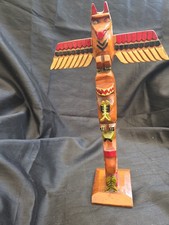 Hand Carved Wooden Totem Pole