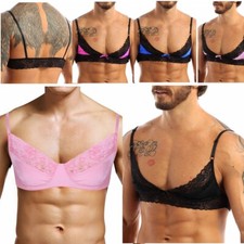 UK Men Lace Unlined Bra Top