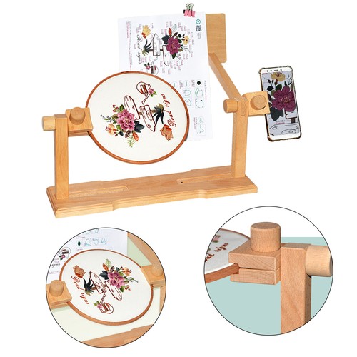 Wooden embroidery hoop stand - wooden,
