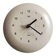 Tide & Time Wall Clock by ashortwalk Beige Quartz 12-Hour Analogue Preloved VGC