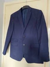 Mens navy with square pattern Scott and Taylor suit - chest 42” 3 piece 