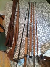 Vintage Cane Rods 1 Fly Rod Painted Green 10 Ft And A Spinning Rod  9 Ft...