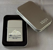 Zippo Lighter, 1988, M V Lady Patricia, Polished Chrome, (#191)