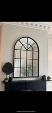 Black Metal Crittal Style Wall Mirror Large industrial style