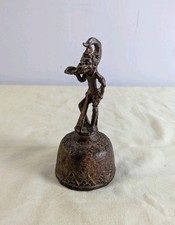 African Bronze Bell Tribal Folk Art Figural Primitive Benin Bronze Desk