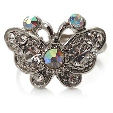 Tiny Crystal Butterfly Ring