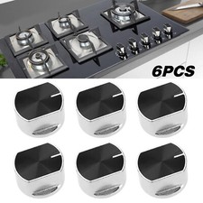 6Pcs Universal Gas Stove Knob Oven Hob Control Knobs Metal Switch Replacement